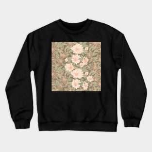 Peachy Floral Pattern Crewneck Sweatshirt